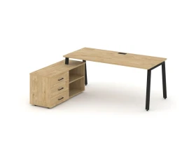 Стол письменный с греденцией левой на А-образном каркасе 1780x1480x750 Стайл Проджект Директ / Style Project Direct images