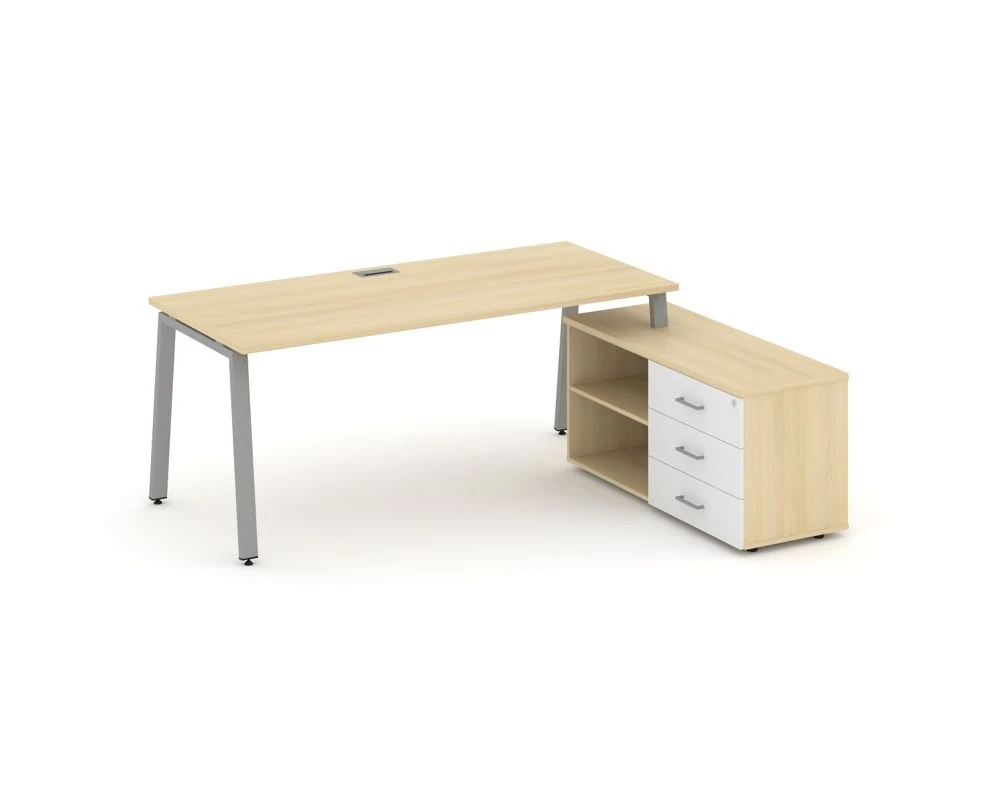 Стол письменный с греденцией правой на А-образном каркасе 1780x1480x750 Стайл Проджект Директ / Style Project Direct