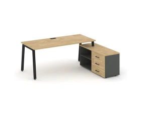 Стол письменный с греденцией правой на А-образном каркасе 1780x1480x750 Стайл Проджект Директ / Style Project Direct images