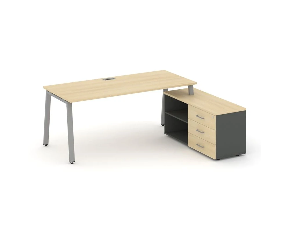 Стол письменный с греденцией правой на А-образном каркасе 1780x1480x750 Стайл Проджект Директ / Style Project Direct