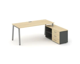 Стол письменный с греденцией правой на А-образном каркасе 1780x1480x750 Стайл Проджект Директ / Style Project Direct images