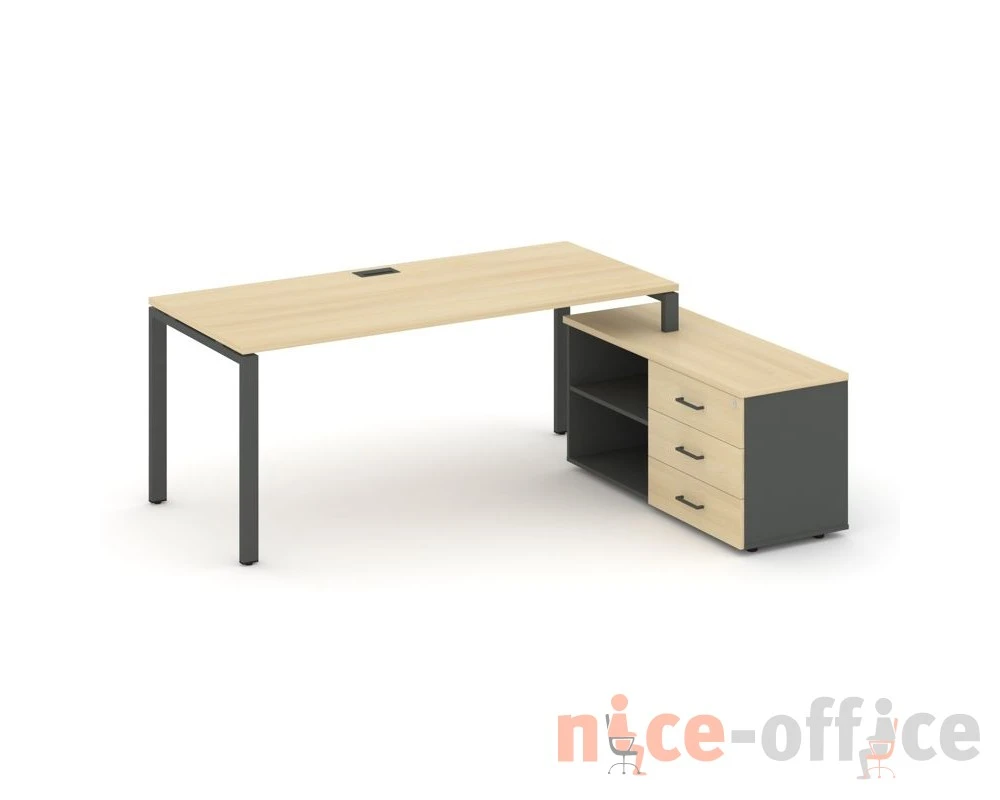 Стол письменный с греденцией правой на П-образном каркасе 1780x1580x750 Стайл Проджект Директ / Style Project Direct