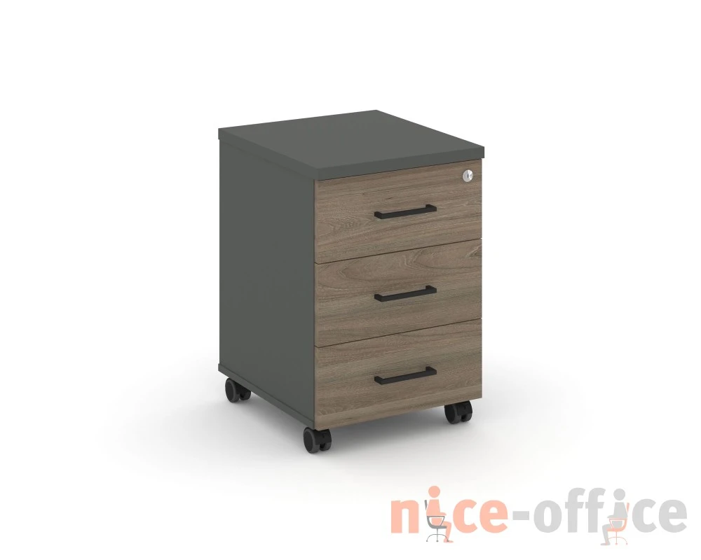 Тумба мобильная 3 ящ. Стандартные колеса 416x460x611 Стайл Проджект / Style Project