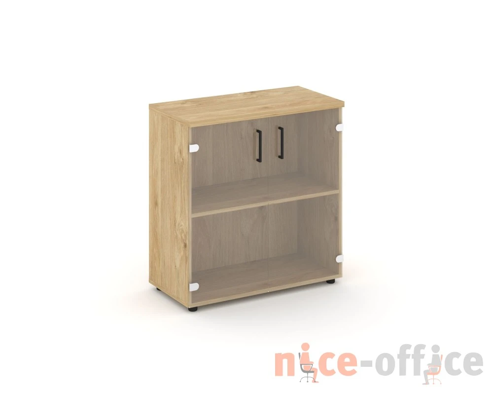 Шкаф низкий широкий прозр. стекло 796x400x833 Стайл Проджект / Style Project