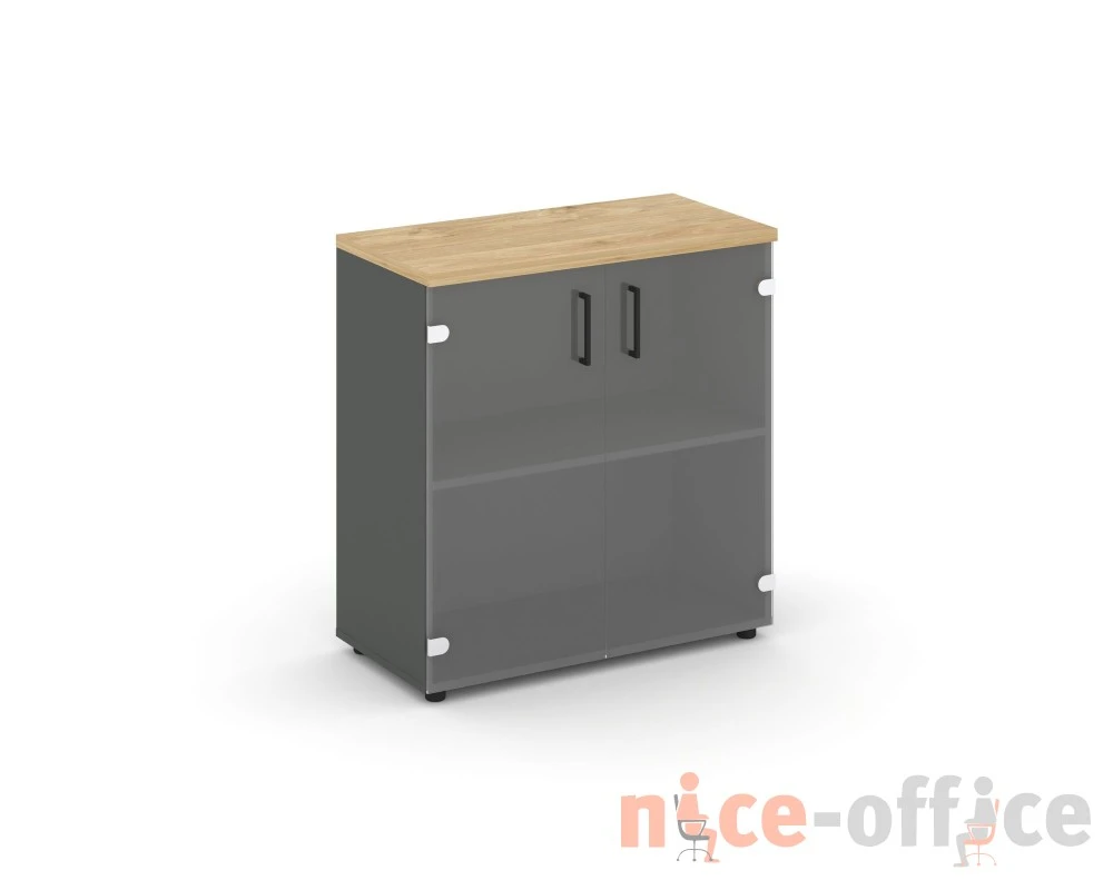 Шкаф низкий широкий прозр. стекло 796x400x833 Стайл Проджект / Style Project