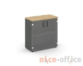 Шкаф низкий широкий прозр. стекло 796x400x833 Стайл Проджект / Style Project images