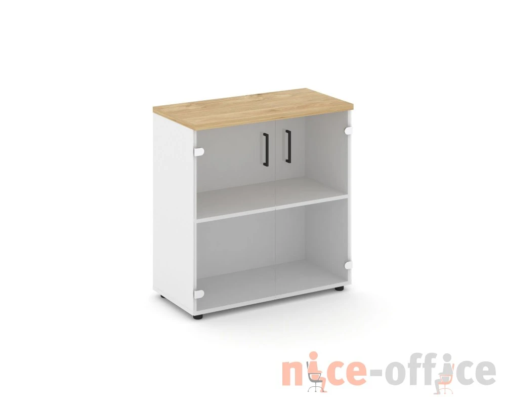 Шкаф низкий широкий прозр. стекло 796x400x833 Стайл Проджект / Style Project