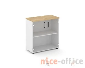 Шкаф низкий широкий прозр. стекло 796x400x833 Стайл Проджект / Style Project images