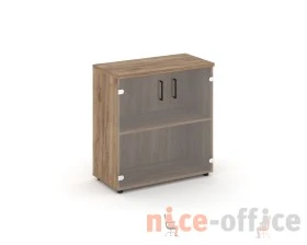 Шкаф низкий широкий прозр. стекло 796x400x833 зад. стенка HDF Стайл Проджект / Style Project images