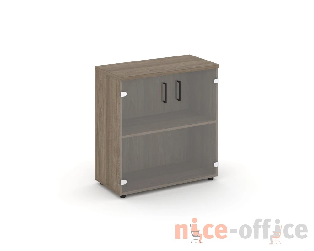 Шкаф низкий широкий прозр. стекло 796x400x833 зад. стенка HDF Стайл Проджект / Style Project
