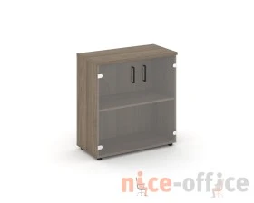 Шкаф низкий широкий прозр. стекло 796x400x833 зад. стенка HDF Стайл Проджект / Style Project images