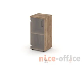 Шкаф низкий узкий левый прозр. стекло 400x400x833 зад. стенка HDF Стайл Проджект / Style Project images