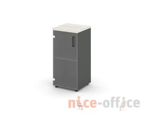 Шкаф низкий узкий левый прозр. стекло 400x400x833 зад. стенка HDF Стайл Проджект / Style Project images