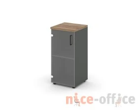 Шкаф низкий узкий левый прозр. стекло 400x400x833 зад. стенка HDF Стайл Проджект / Style Project images