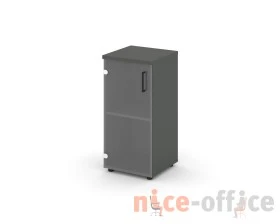Шкаф низкий узкий левый прозр. стекло 400x400x833 зад. стенка HDF Стайл Проджект / Style Project images