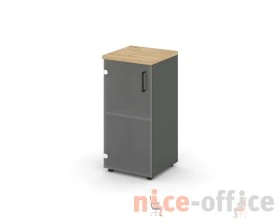 Шкаф низкий узкий левый прозр. стекло 400x400x833 зад. стенка HDF Стайл Проджект / Style Project images