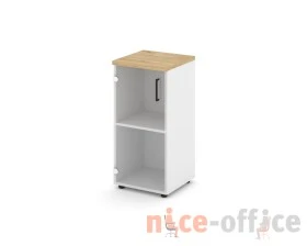 Шкаф низкий узкий левый прозр. стекло 400x400x833 зад. стенка HDF Стайл Проджект / Style Project images