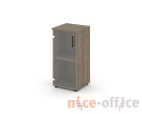 Шкаф низкий узкий левый прозр. стекло 400x400x833 зад. стенка HDF Стайл Проджект / Style Project images