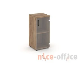 Шкаф низкий узкий правый прозр. стекло 400x400x833 зад. стенка HDF Стайл Проджект / Style Project images