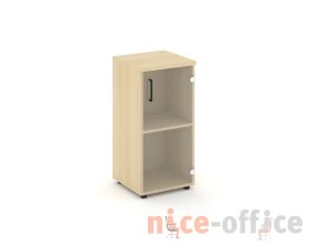 Шкаф низкий узкий правый прозр. стекло 400x400x833 зад. стенка HDF Стайл Проджект / Style Project images