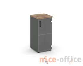 Шкаф низкий узкий правый прозр. стекло 400x400x833 зад. стенка HDF Стайл Проджект / Style Project images