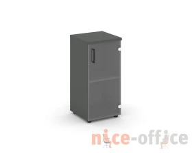 Шкаф низкий узкий правый прозр. стекло 400x400x833 зад. стенка HDF Стайл Проджект / Style Project images