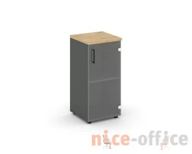 Шкаф низкий узкий правый прозр. стекло 400x400x833 зад. стенка HDF Стайл Проджект / Style Project images