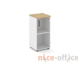Шкаф низкий узкий правый прозр. стекло 400x400x833 зад. стенка HDF Стайл Проджект / Style Project images