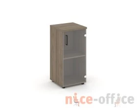 Шкаф низкий узкий правый прозр. стекло 400x400x833 зад. стенка HDF Стайл Проджект / Style Project images
