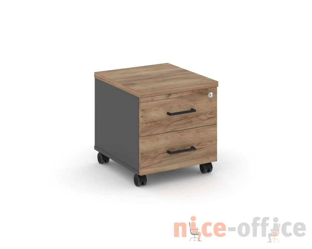 Тумба мобильная 2 ящ. Стандартные колеса 416x460x437 Стайл Проджект / Style Project