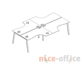 Рабочая станция со столами (4х140) каркас TRE A4.PRO images