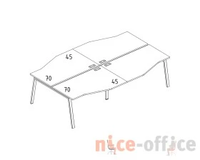 Рабочая станция со столами Техно (4х140) на каркасе TRE A4.PRO images