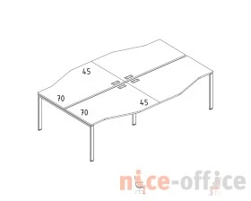 Рабочая станция столы Техно (4х160) на каркасе UNO A4.PRO images
