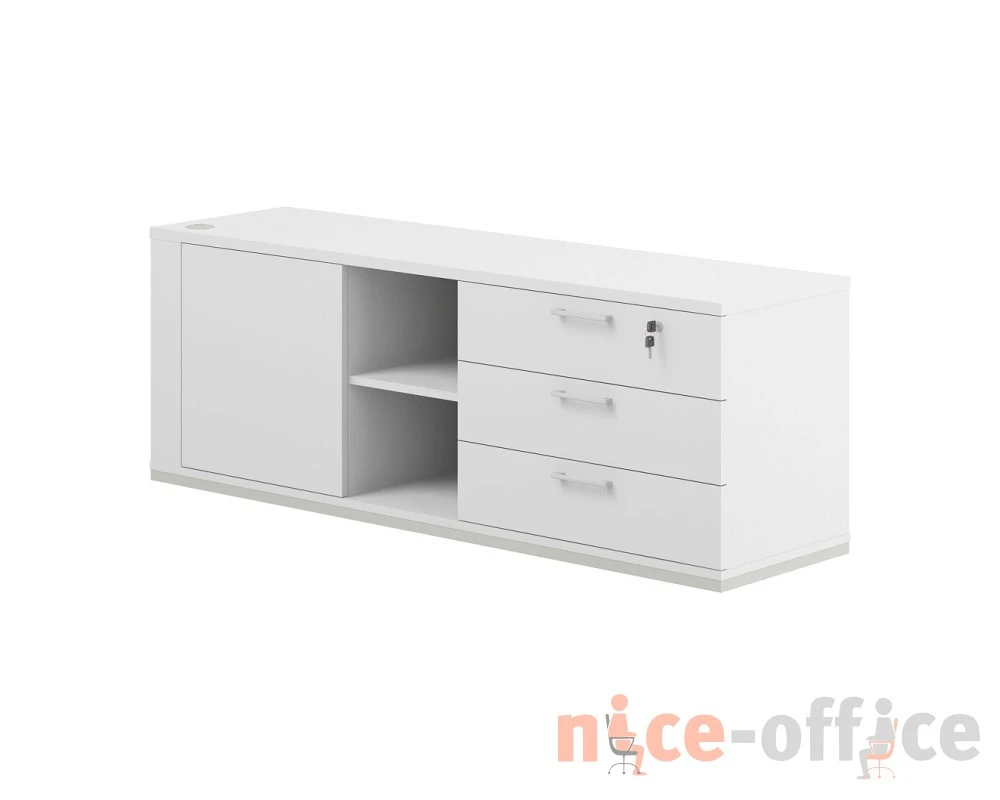 Тумба опорная 1638х450х580, правая Аллегро кабинет / Allegro cabinet Белый/Белый/Белый