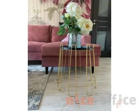 Столик журнальный SHT-CT6 Золото/Черный муар images