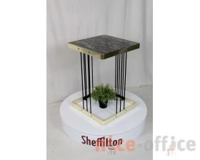 Столик кофейный SHT-CT16 Темный мрамор/Латунь/Черный images