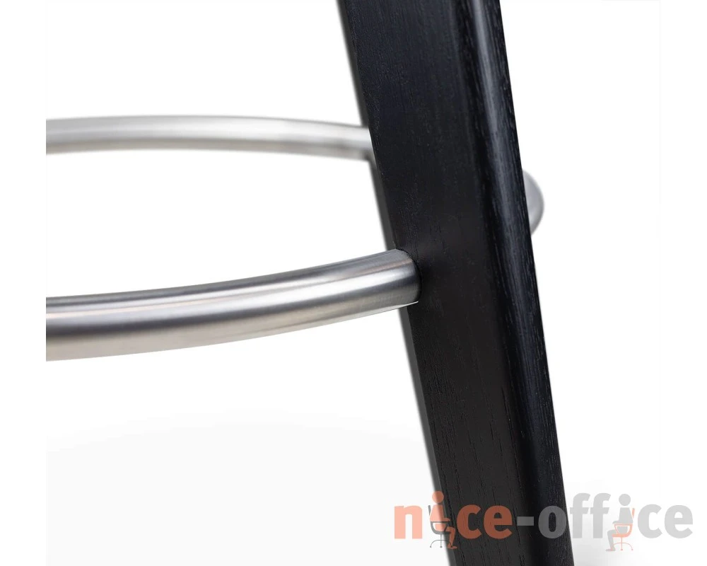 Стул барный SHT-S146 Дерево, Черный/Нерж