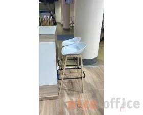 Стул барный SHT-ST19/S94 белый Пластик, Белый/Прозрачный лак images