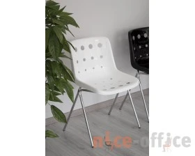 Стул SHT-ST56/S186-1 Пластик, Белый/Черный муар images